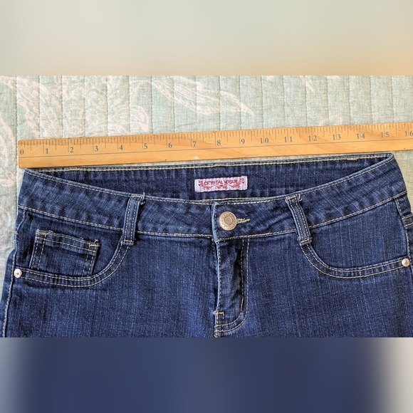 Junior's Crystal Vogue Blue Denim Jeans, Size 9 Jr. - Picture 6 of 7